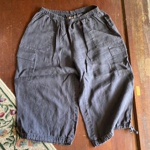 Black flax pants